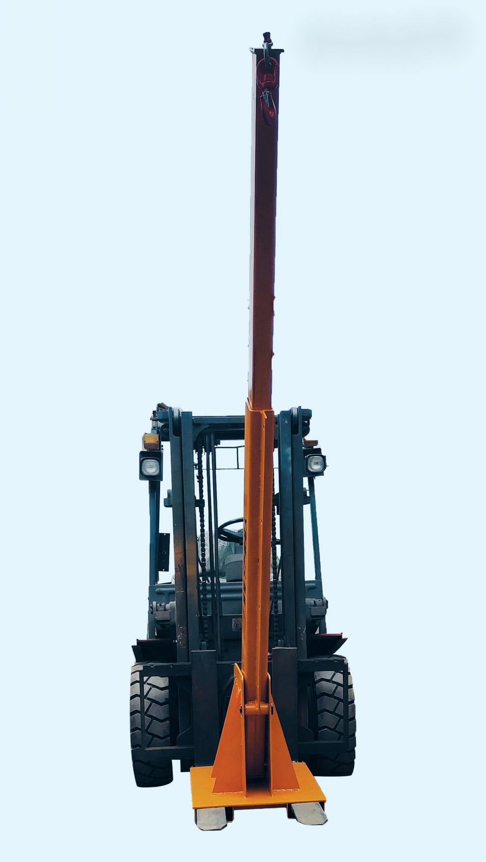 叉车吊臂伸缩臂起重臂旋转加长臂改装小型吊机液压加高吊臂3t黄色