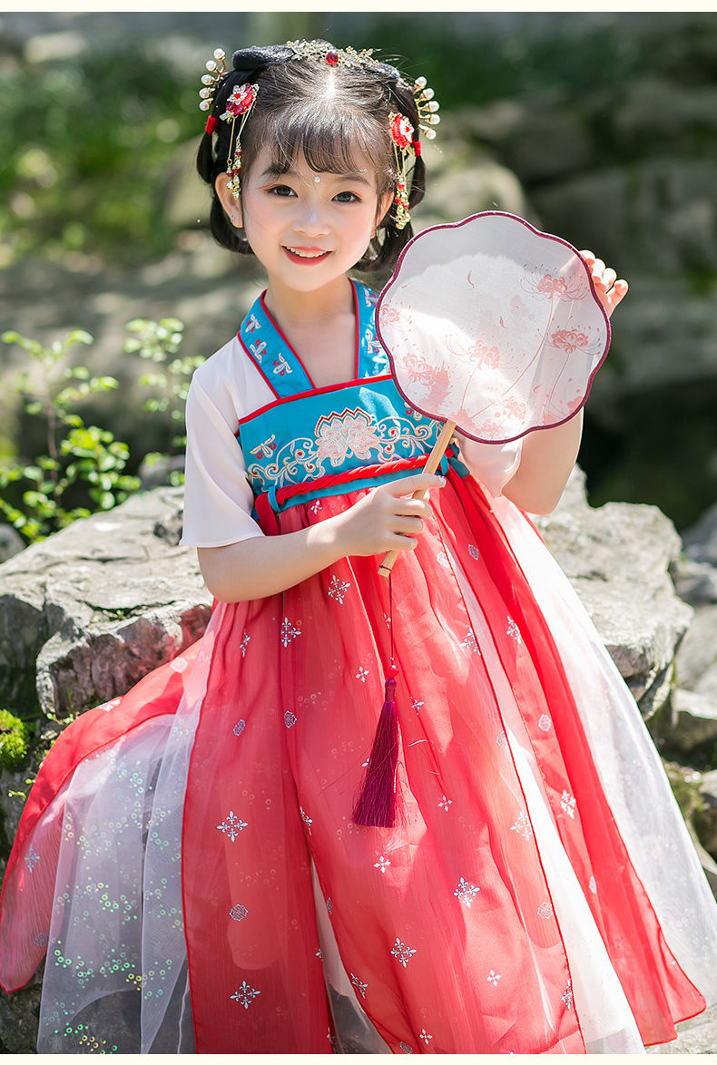 儿童古装汉服女夏天儿童汉服女童古装超仙襦裙春夏装中国风公主小女孩