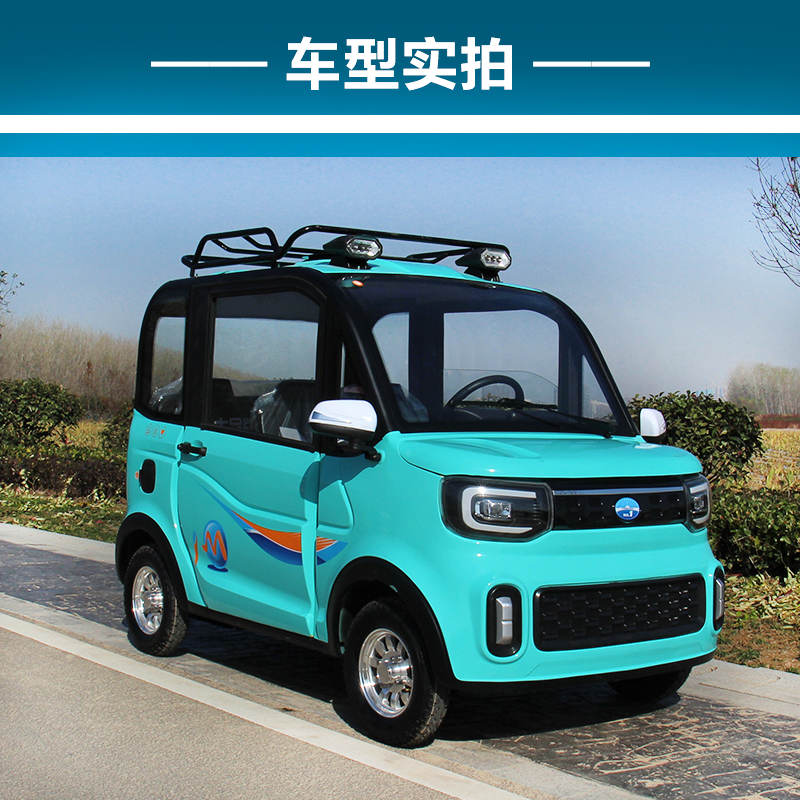 老人代步四轮车 电动4四轮家用小型代步车成人老头乐全封闭新能源女士