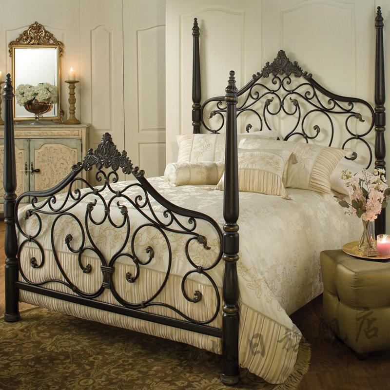 汇德能 欧式复古铁艺床个性创意公主床单人床双人床1.2/1.5/1.