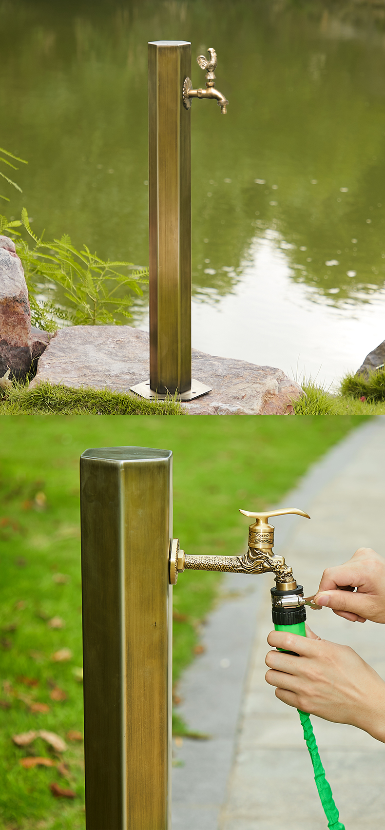 动物水龙头户外冻全铜庭院花园室外复古浇花创意洗衣机龙头家用d款