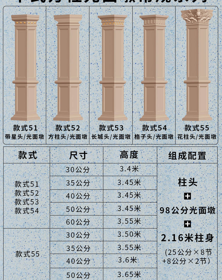 罗马柱子模具方柱模型现浇别墅大门水泥柱加厚四方形欧式建筑模板长城