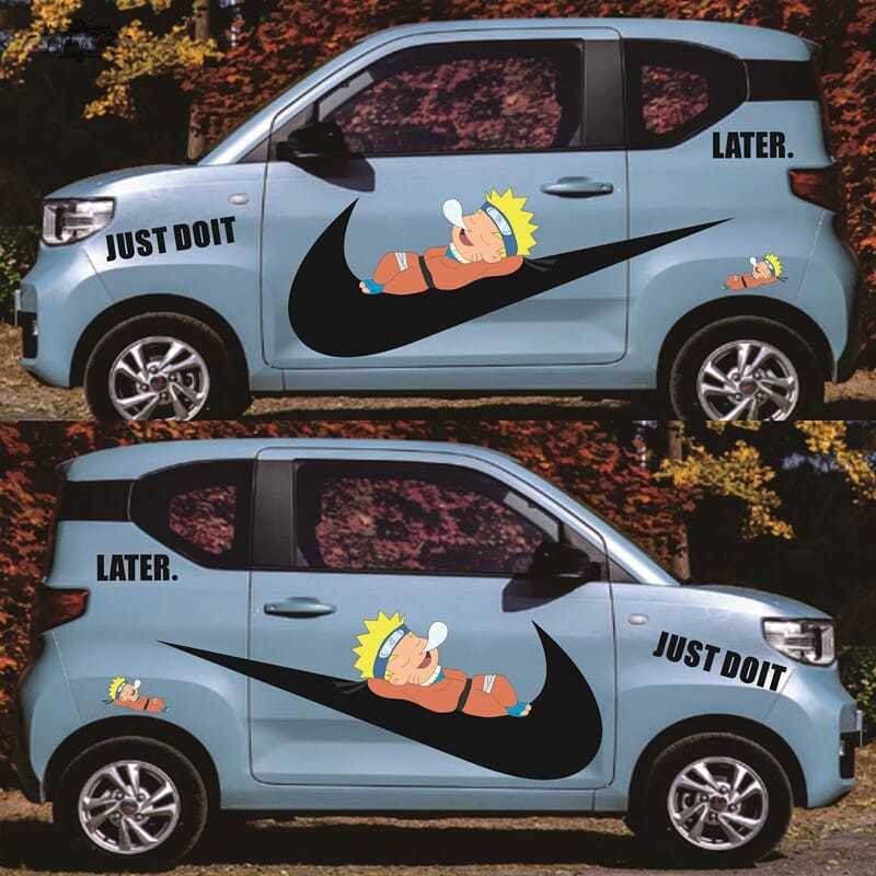 个性创意五菱宏光miniev网红汽车贴纸耐克联名卡通搞笑装饰车身贴