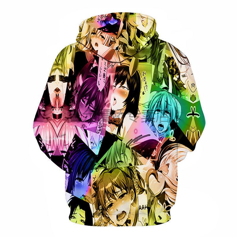 情侣日系卫衣男刺绣肥宅战袍二次元日漫oversyze暗黑美少女外套3d印花