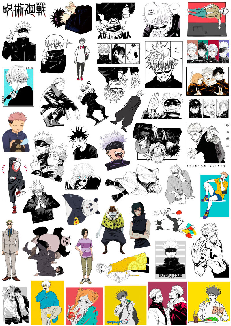 咒术回战贴纸 热血动漫咒术回战5t5五条悟虎杖悠仁惠惠手帐手机壳文具