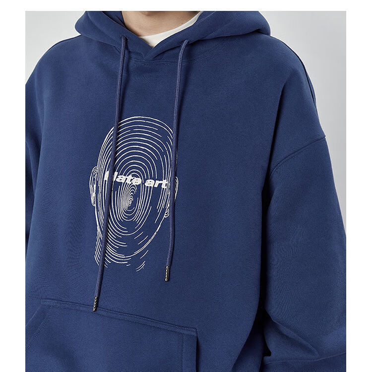 岚岩岚岩 卫衣 美式潮牌加绒卫衣男潮流百搭连帽宽松风嘻哈 黑色连帽