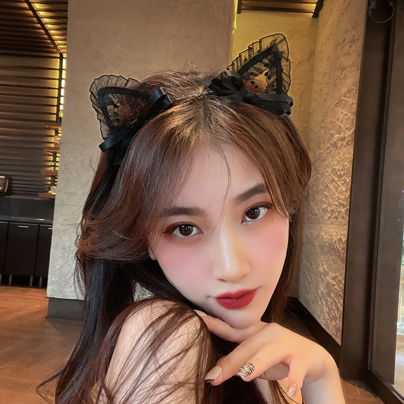 猫咪公主风头箍~猫耳朵发夹日系可爱发卡女仙气夏季发箍网红发饰 铃铛