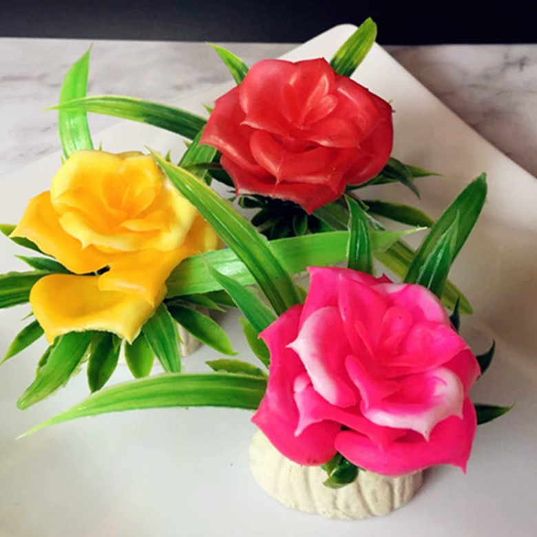 仿真摆盘花草酒店刺身菜肴装饰小摆件中餐盘婚宴菜品盘饰寿司意境菜肴