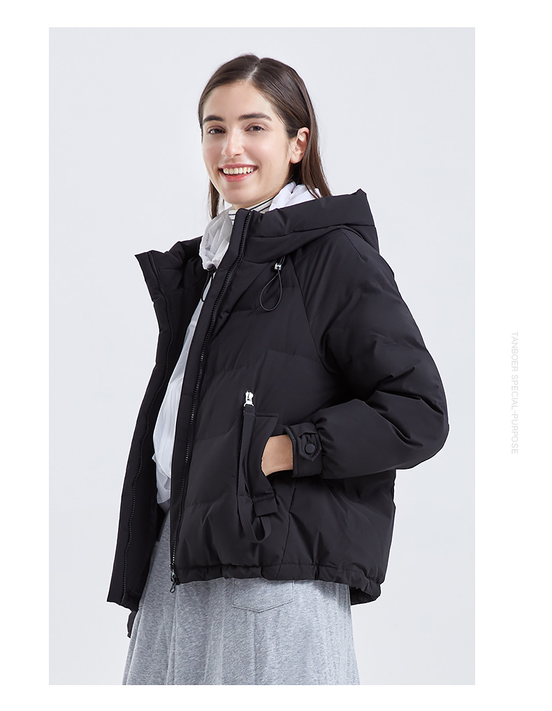 坦博尔羽绒服女2021新款连帽短款时尚廓形韩版秋冬外套潮商场同款tb