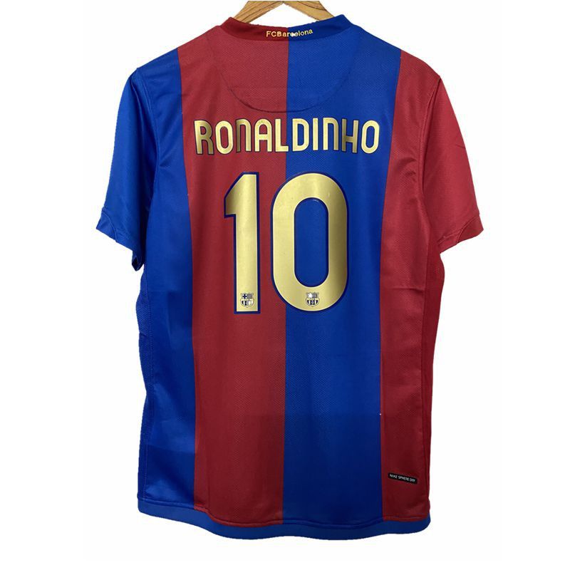 滕讯体育nba旗舰复古巴萨球衣0607赛季主场10号小罗19号梅西长袖短袖