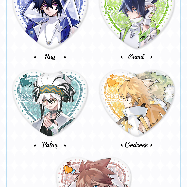 纯白巡游系列凹凸世界官方正版动漫周边限定心形徽章吧唧嘉德罗斯预售