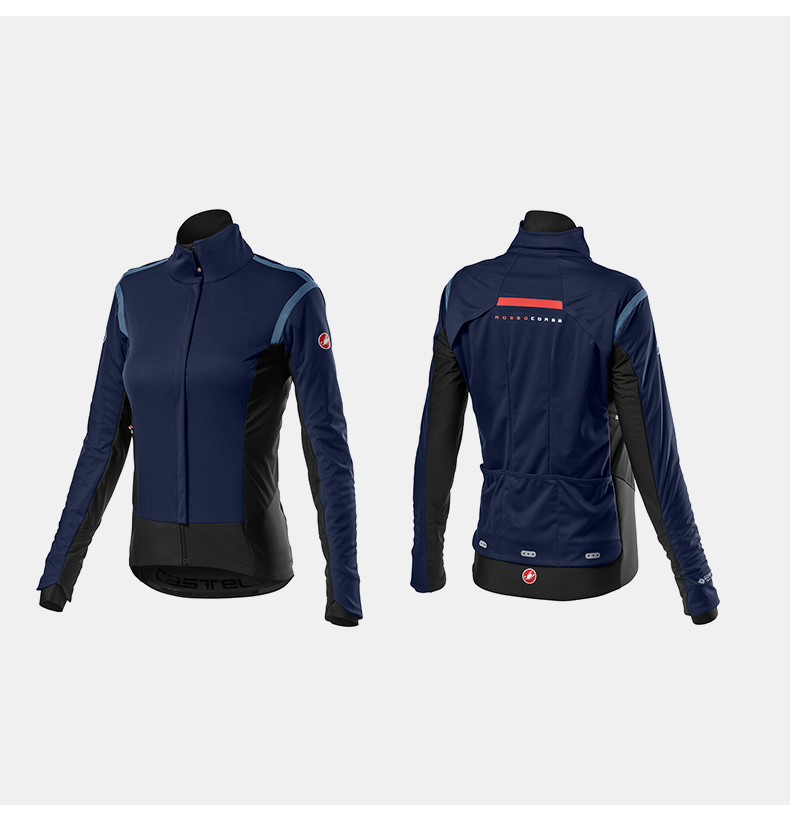蝎子castelli女冬零下加厚保暖骑行服长袖外套防风假两件 404深蓝色 m