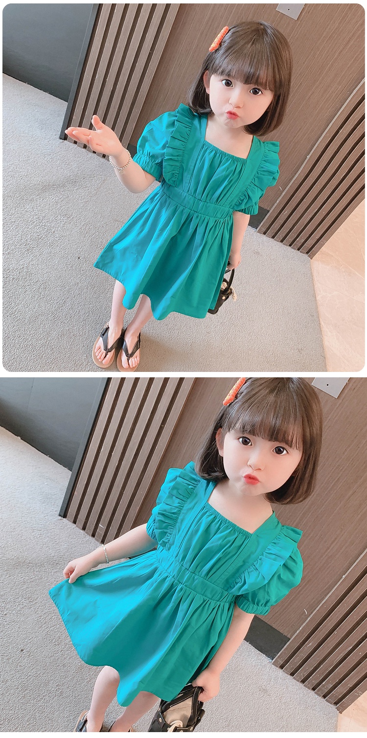 小裙子女童女童短袖连衣裙2021年新款小女孩网红裙子洋气小儿童夏装