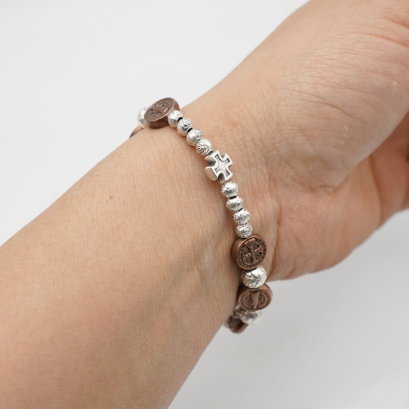 周庆祥圣本笃手串男圣母显灵念珠饰品女天主教手链女礼物圣母显ling