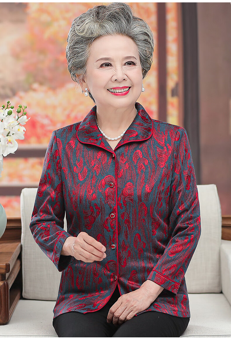 闪电发货恒源祥高档品牌女装春夏新款奶奶秋装其他女中老年人长袖妈妈