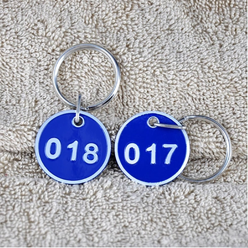 号码牌桑拿号码游泳寄存车钥匙浴室数字编号牌猫印堂蓝色1至10号10个