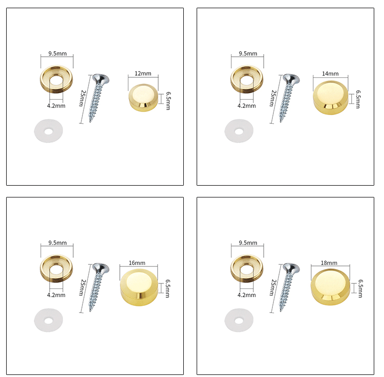 镜钉装饰盖自攻螺丝盖帽圆头钉子扣盖瓷砖亚克力钢化玻璃钉固定钉 亮