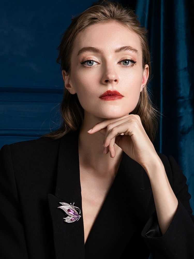 伴生福新款新款ins胸针女气质珍珠扣时尚蝴蝶胸花别针西装毛衣开衫