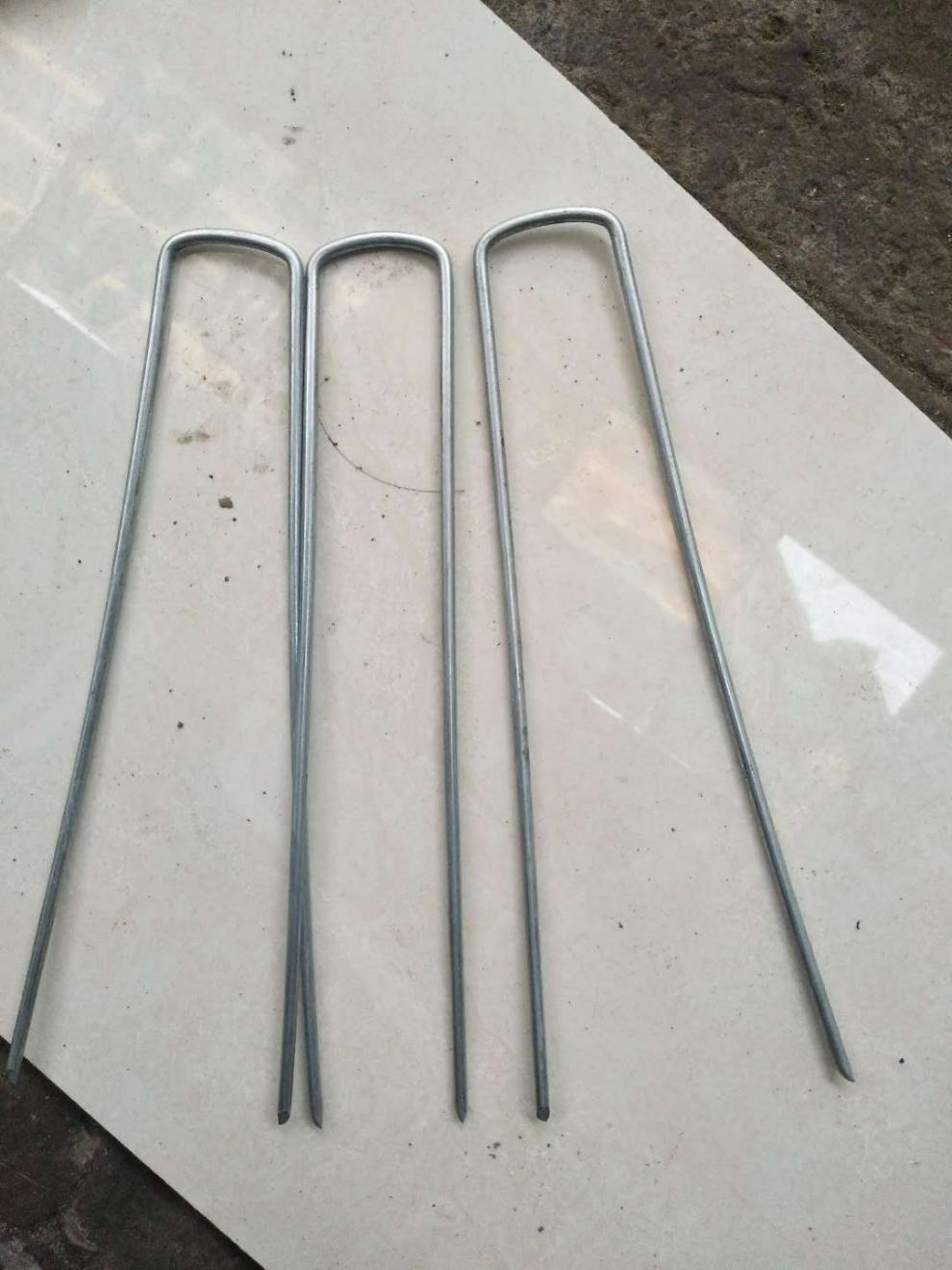 u型地钉三维网草皮钉土工格栅防草布u型钉钢加粗u钉喷漆绿色地钉 直径