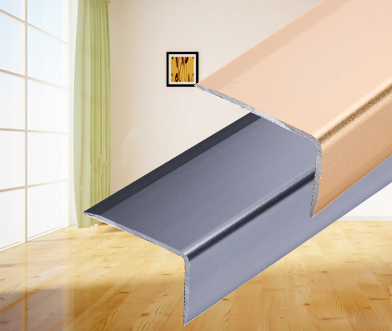 铝合金木地板7字直角l型扣条压条收边条 楼梯台阶滑条包边条 铝合金大