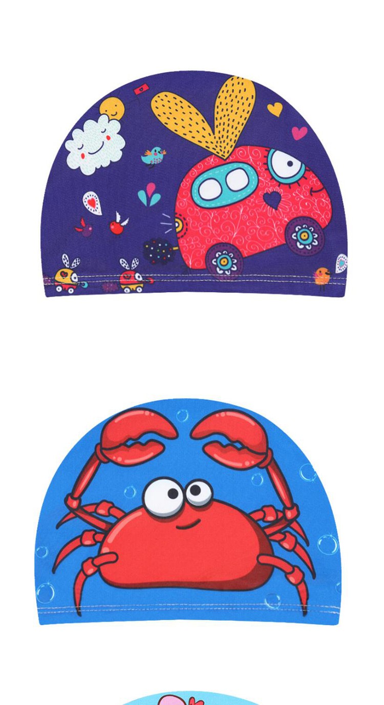 儿童游泳帽男童女童卡通泳帽男孩可爱帽子宝宝婴儿不勒头布帽弹力恐龙