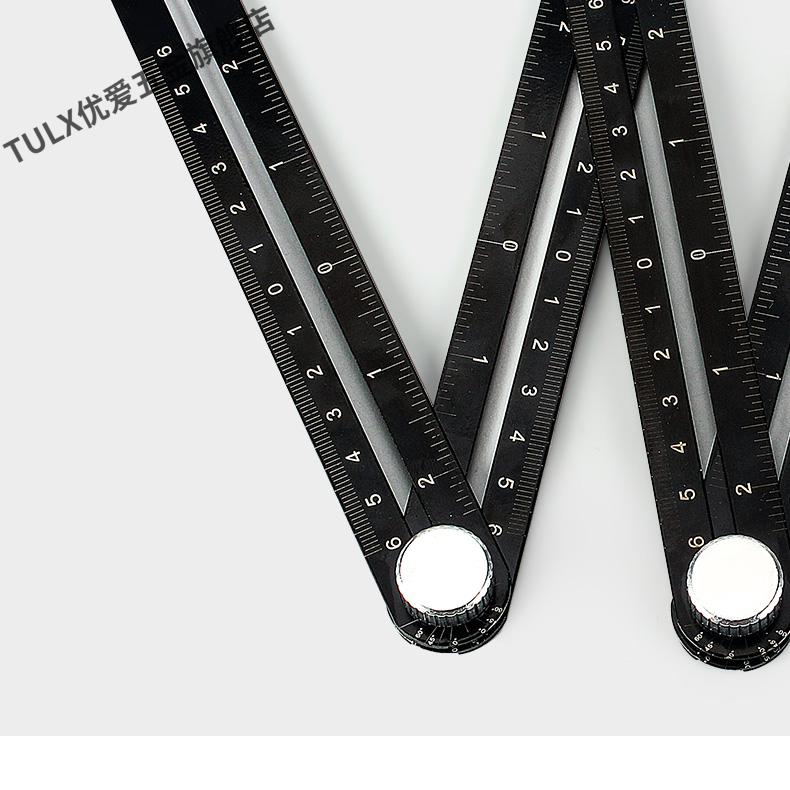 六折尺多功能万向尺瓷砖开孔定位器开孔尺折叠尺瓷砖工具神器 21新款