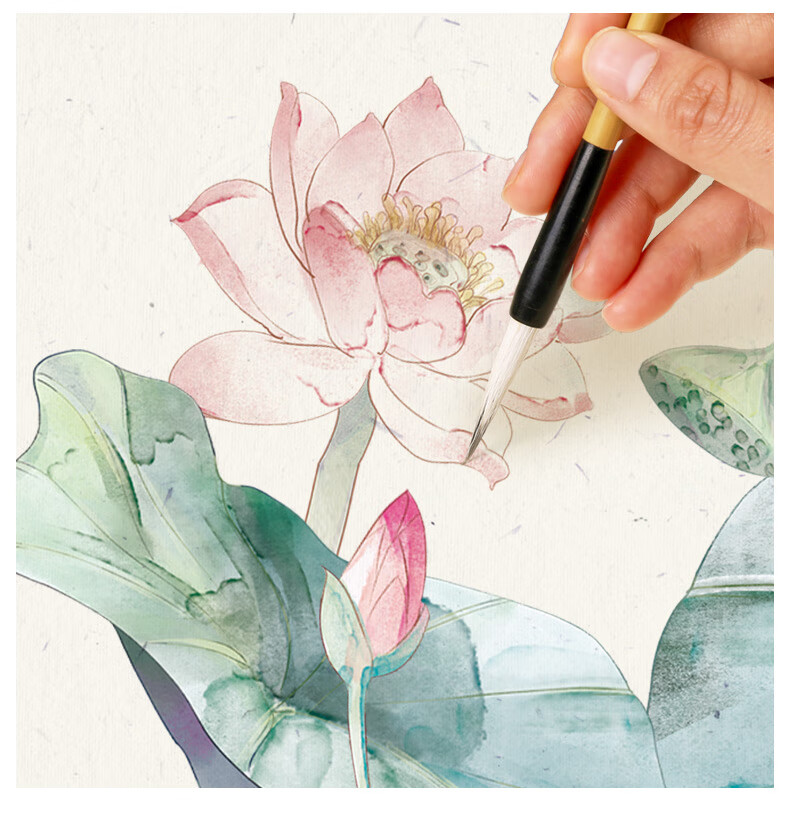 六品堂工笔画勾线笔狼毫国画专用毛笔套装花鸟描线笔描边极细瘦金体