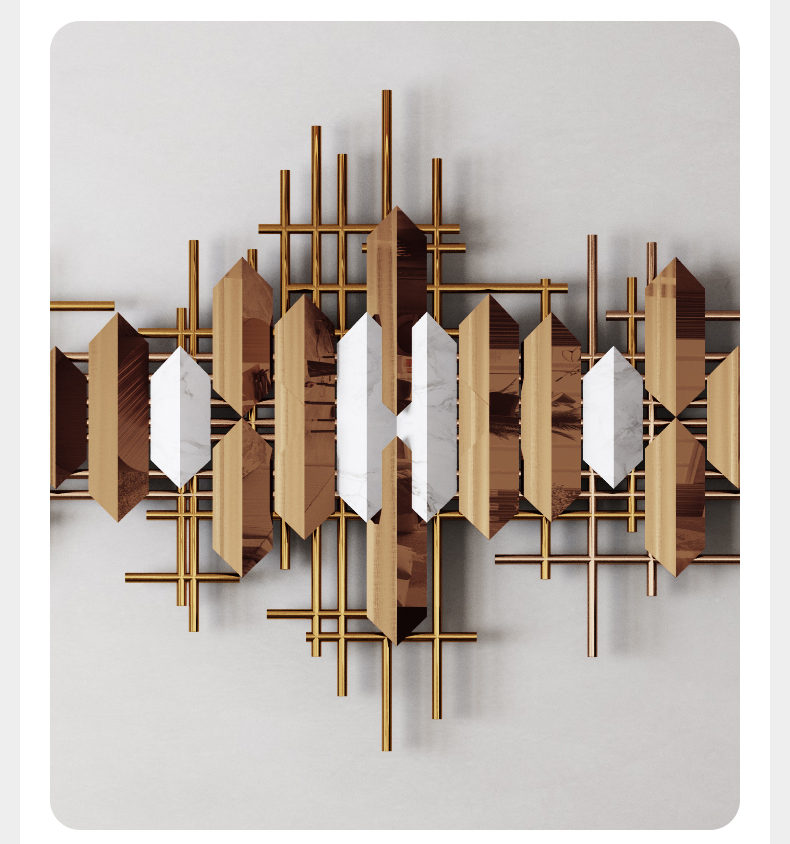 客厅墙面装饰金属挂件餐厅玄关沙发背景挂饰现代轻奢墙饰床头壁饰b款