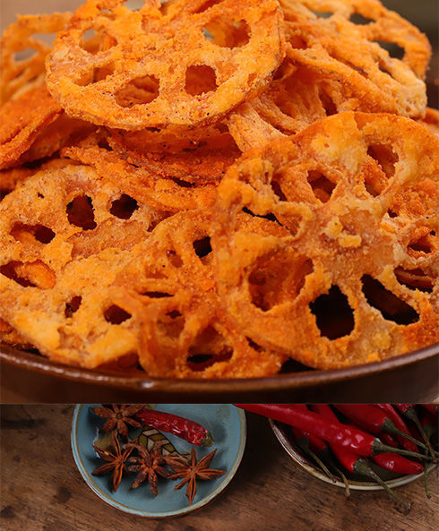 香酥藕片零食麻辣椒盐脆藕油炸美食小吃网红脱水蔬菜真空即食 【升级