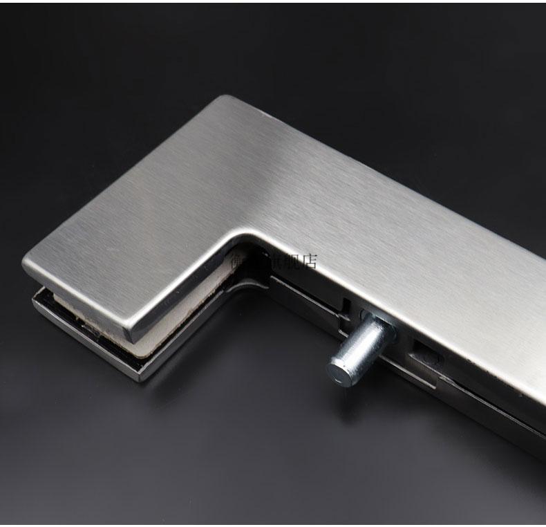 德国皇冠不锈钢无框玻璃门曲夹1012mm地弹簧五金配件门夹通用七字夹曲