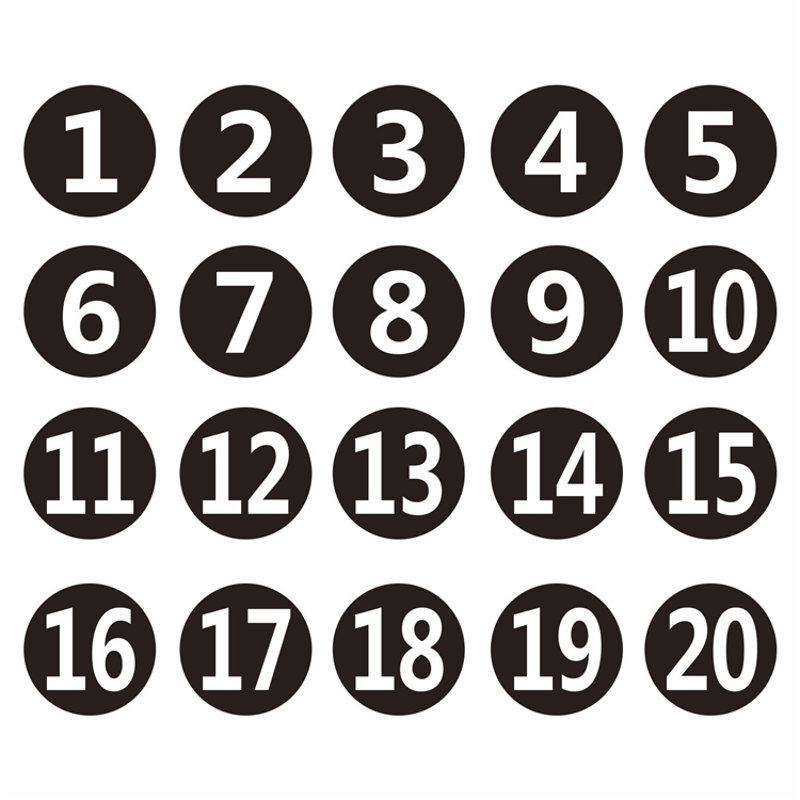 贴纸牌座位号餐馆编号桌号参赛选手号贴门橱柜序号数字贴定做115中