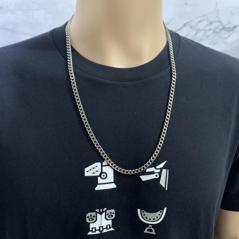 钛合金项链钛扭链无缝焊接牛仔链男属欧美嘻哈不变色不易过敏 2.