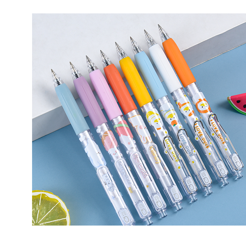 蓝果创意按动中性笔高颜值ins日系可爱仙气超萌少女心按压式子弹头黑