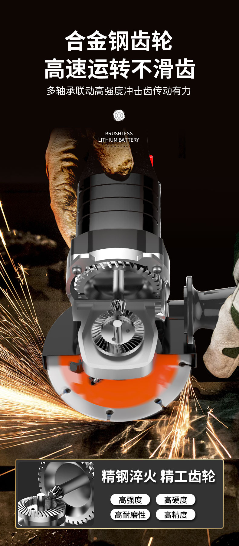 多功能家用磨光机手磨机抛光无刷充电式角磨机锂电池大功率电动东成