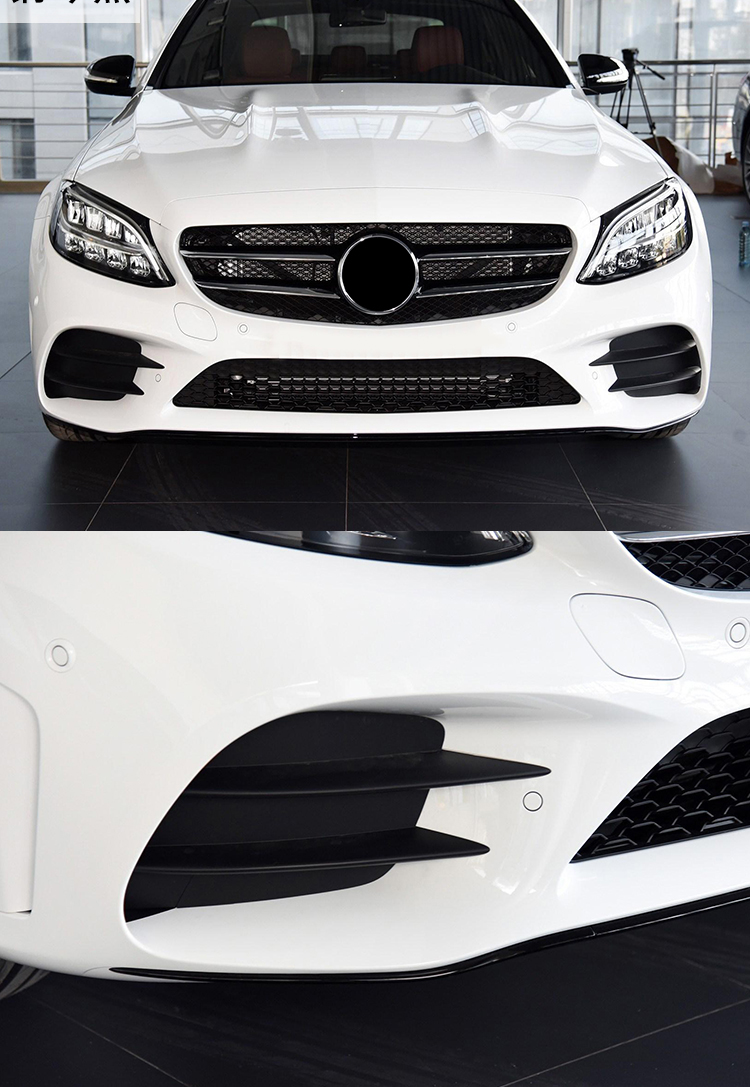 适用奔驰c300l前保险杠装饰条c180l电镀条c200l前杠亮条c260l适用