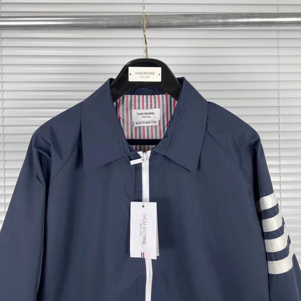 尤兰亚2021年新款经典tb四道杠男士拉链夹克外套防水翻领百搭黑色xl