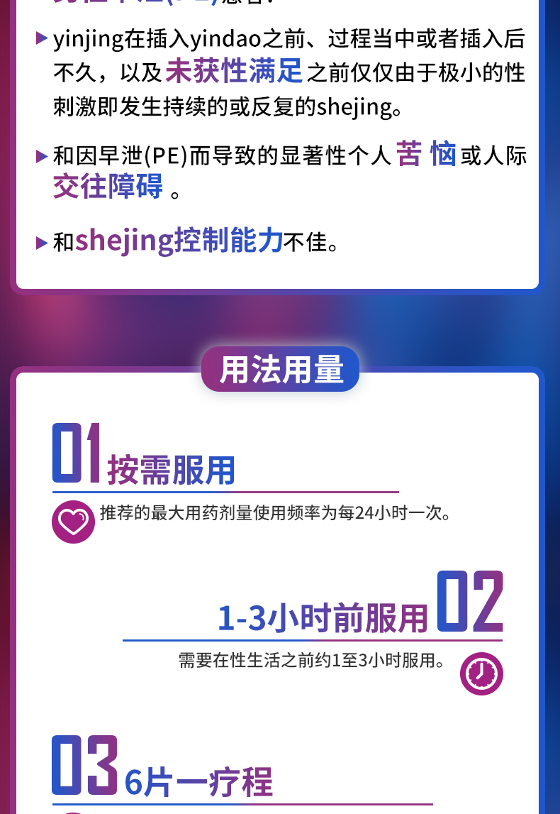 爱廷玖盐酸达泊西汀片30mg3片盒国产延时持久治疗早