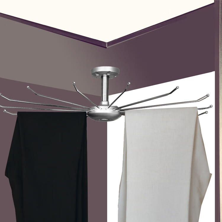 七彩音符旋转衣架衣帽间转角挂衣架衣柜360度旋转衣架顶装裤架拐角