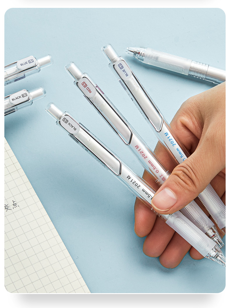 京固东米按动中性笔黑笔红笔蓝笔学生专用考试刷题笔顺滑st笔头ins