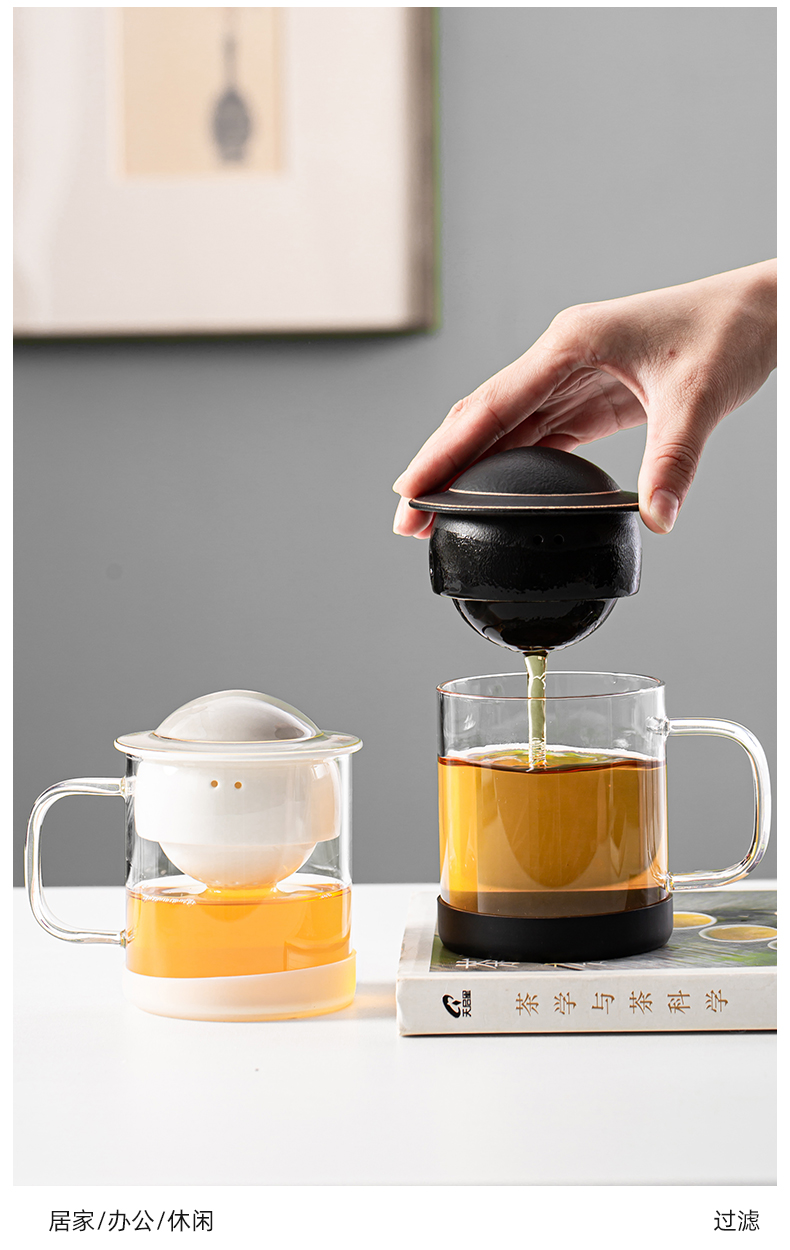 茶水分离泡茶杯et外星飞船行星快客杯玻璃茶杯茶水分离泡茶壶子功夫