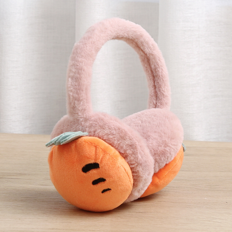 韩版男女兔毛毛绒可爱卡通耳罩保暖儿童耳套冬天护耳套小熊牙粉可伸缩