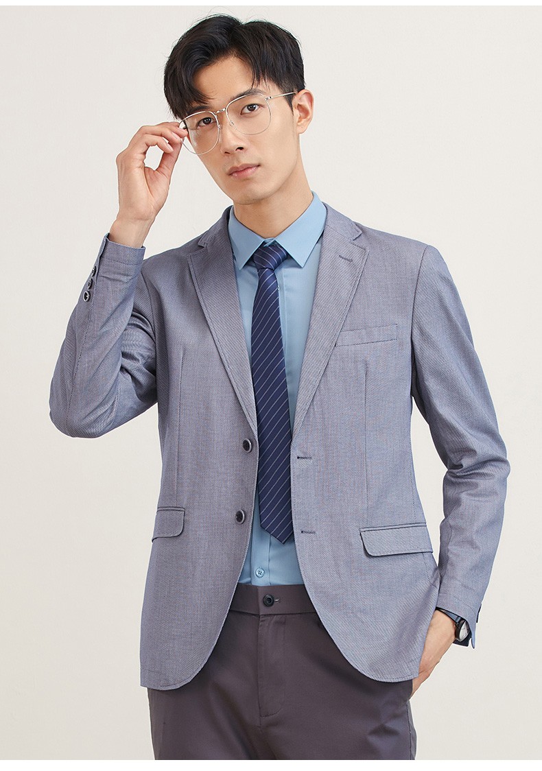 罗蒙男士商务西服新款中青年纯色职业单西外套正装西装男a07蓝色1658