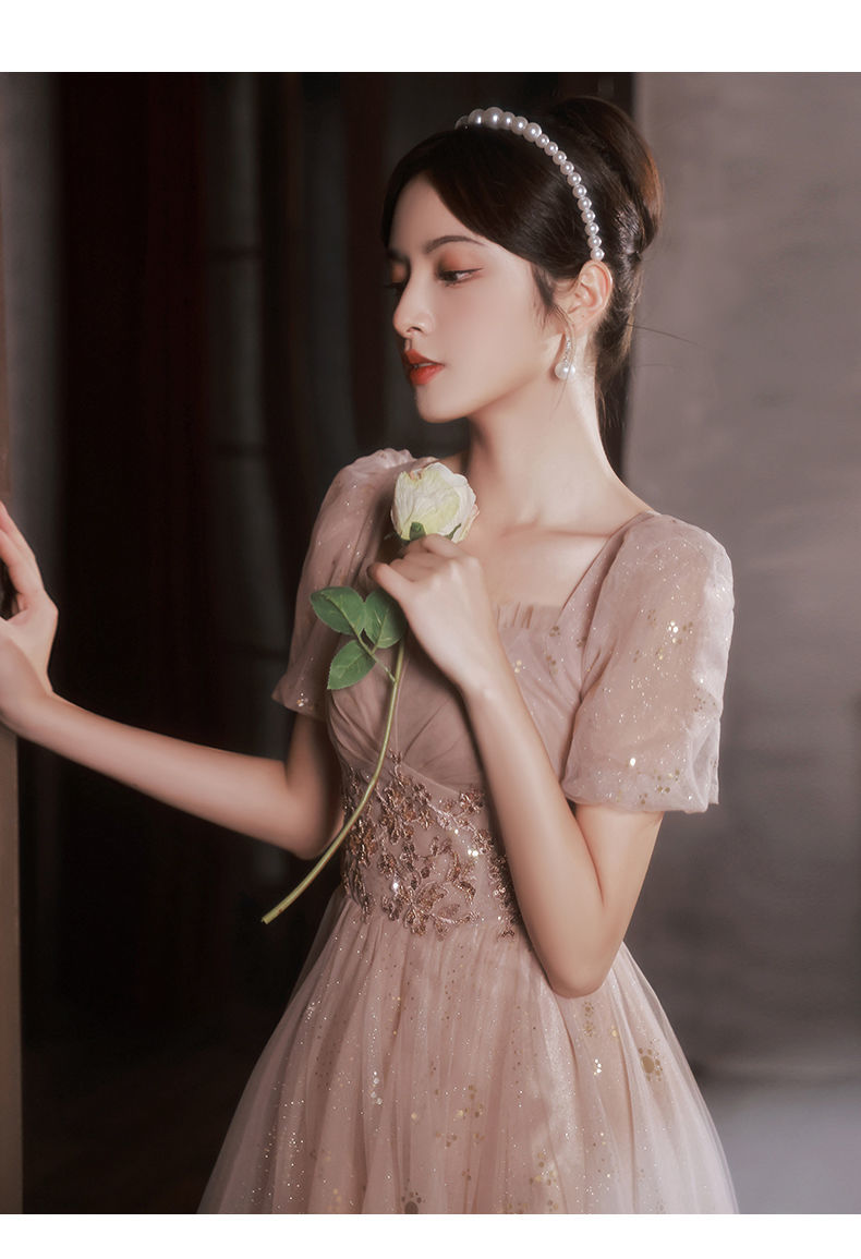 成人礼服女18周岁礼服学生宴会礼服女2022新款轻奢气质质感粉色生日