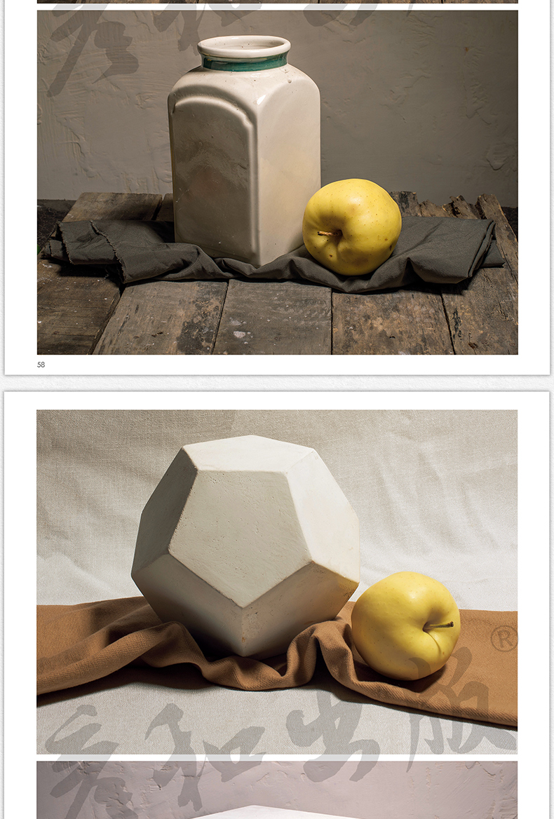 写照素描静物写生照片书临摹对画素材构图单体组合几何体陶罐蔬果器皿