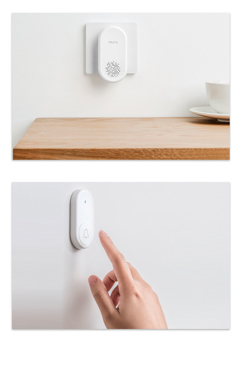 牧锐门铃无线家用免打孔一拖二远距离电子遥控提示智能老人呼叫器钢琴