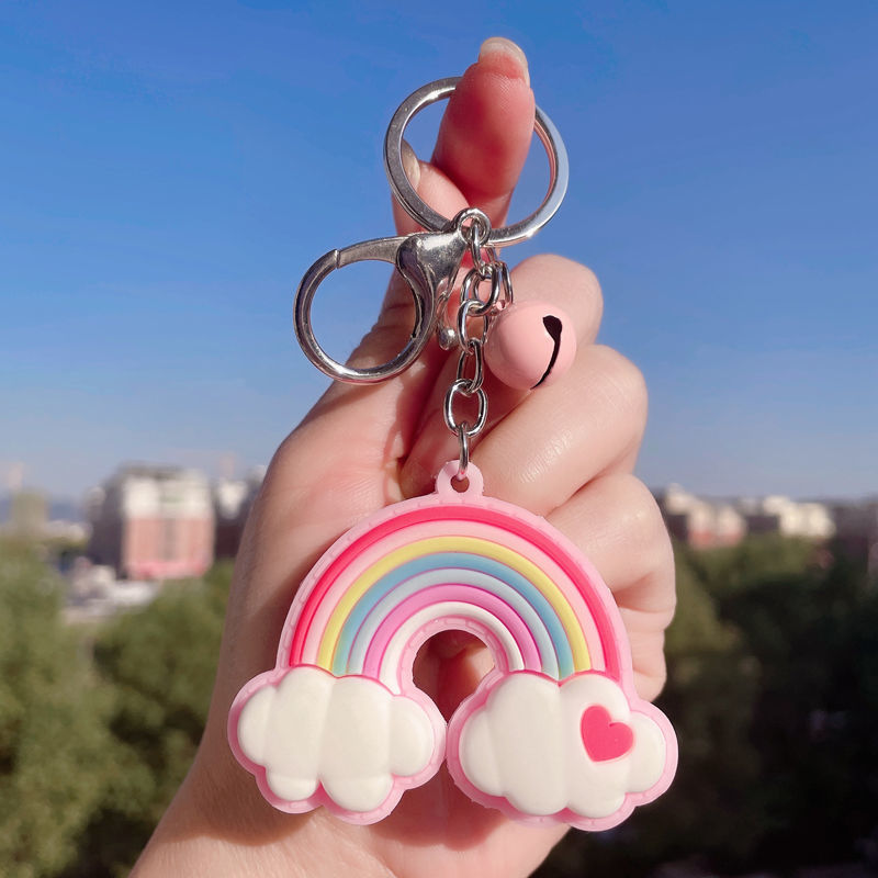 钥匙挂件ins小众 ins彩虹钥匙扣女精致创意钥匙链可爱个性汽车钥匙