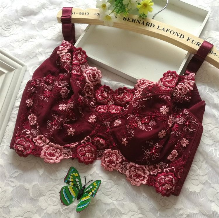 夏季薄款特大码全罩杯大号内衣无海绵胖mm加肥加大胸罩全包聚拢ef肤色