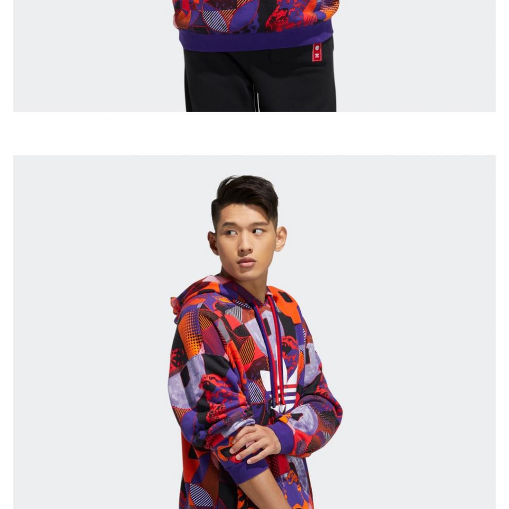 adidas阿迪达斯卫衣男三叶草新年限定红色运动休闲上衣外套gn5448gn