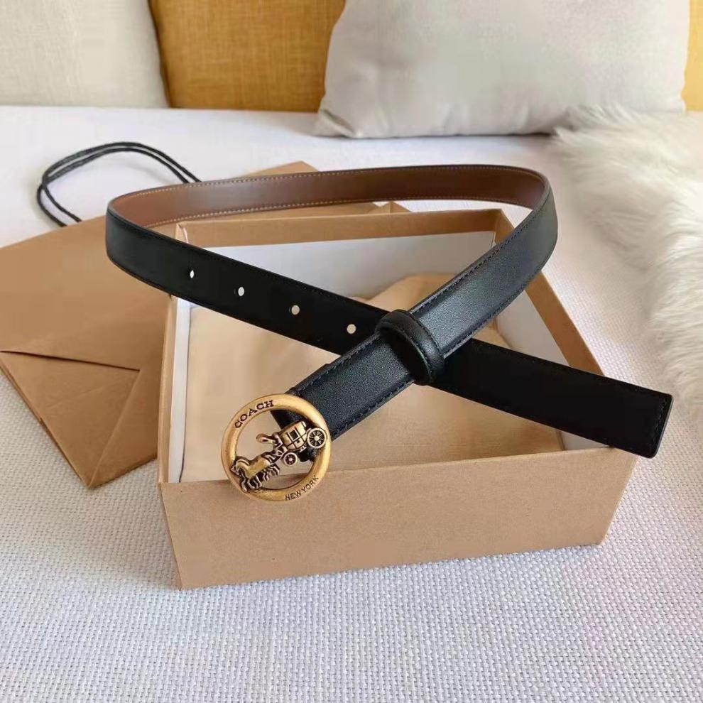 精选cocah女士新款收腰皮带时尚潮女小清新裤带高颜值潮流滑扣腰带哈