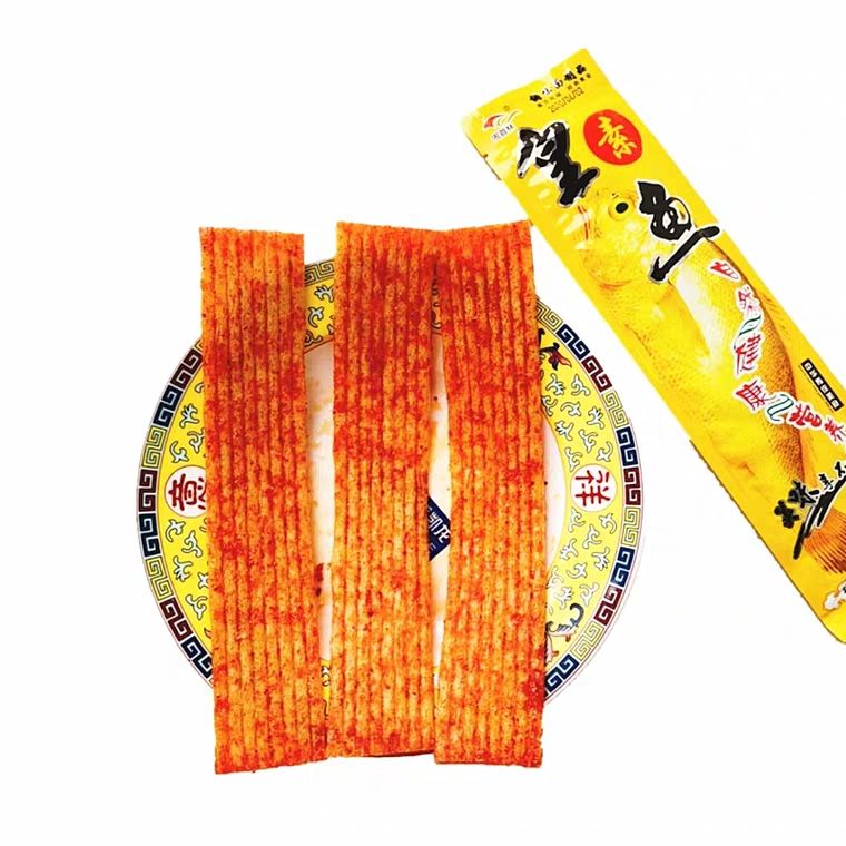 皇鱼23g袋辣条黄鱼辣条麻辣香辣儿时回忆休闲零食批发鱼酷辣条10袋